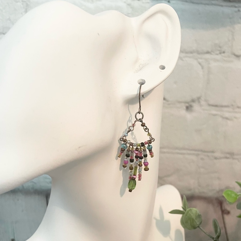 The Limit Multi- Color Beaded Drop Earrings